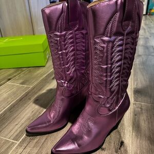 Purple Western-Style Women's Boots